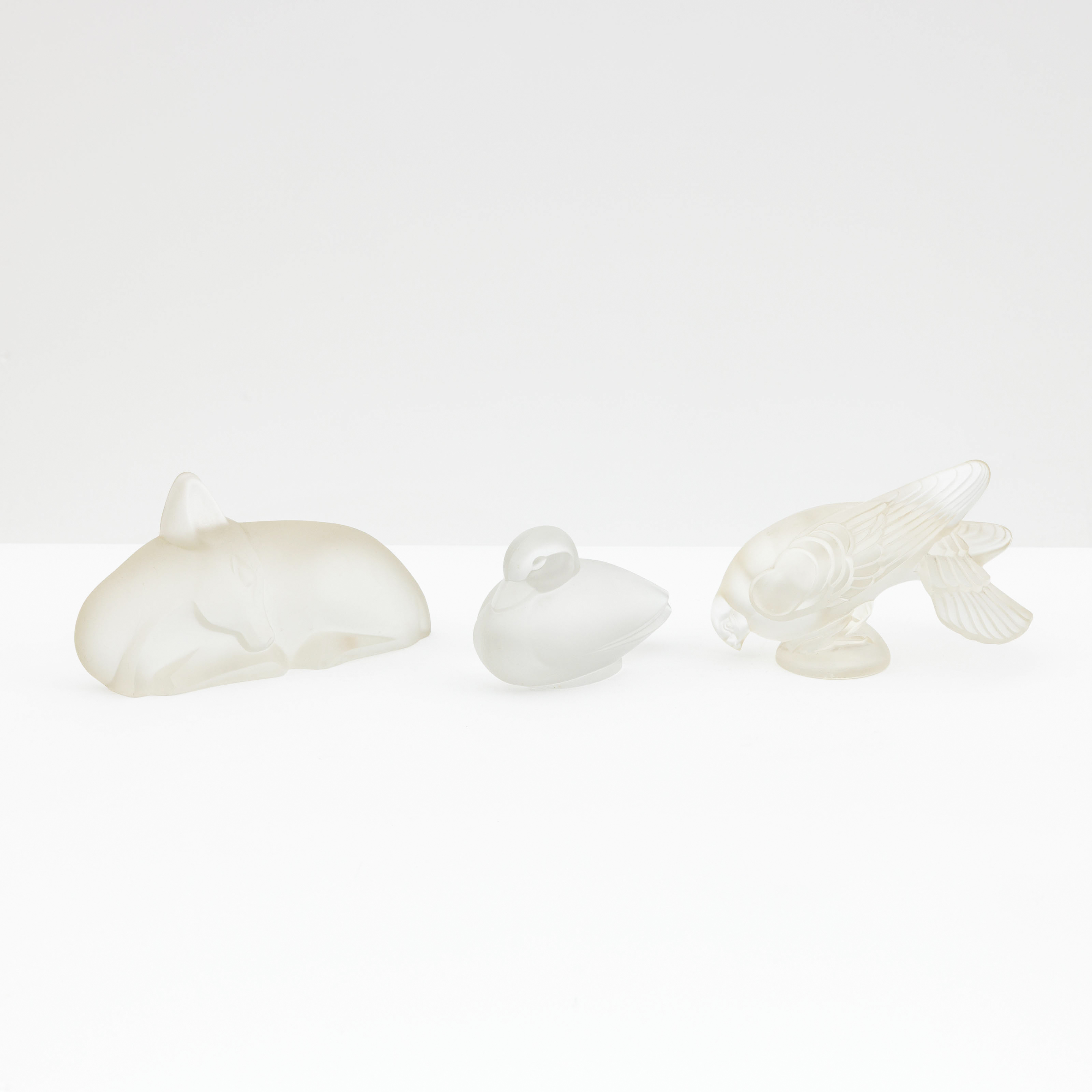 Three sculptures in crystal glass. 1. Roe deer – kavel bij Bernaerts, Antwerp