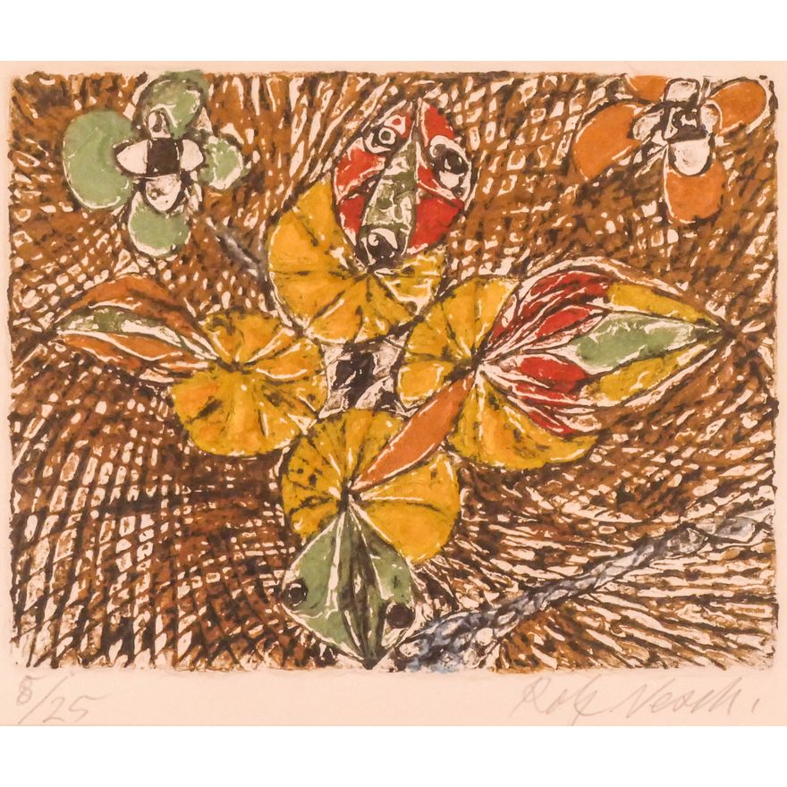 Rolf Nesch ''Blume'' 1969 Metal Print in Colors