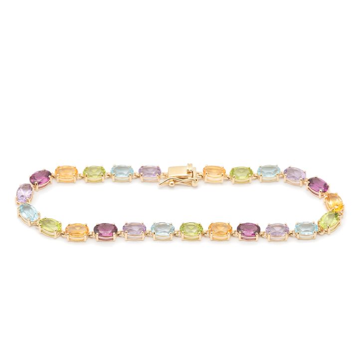 Multi Gemstone 9ct Gold Bracelet