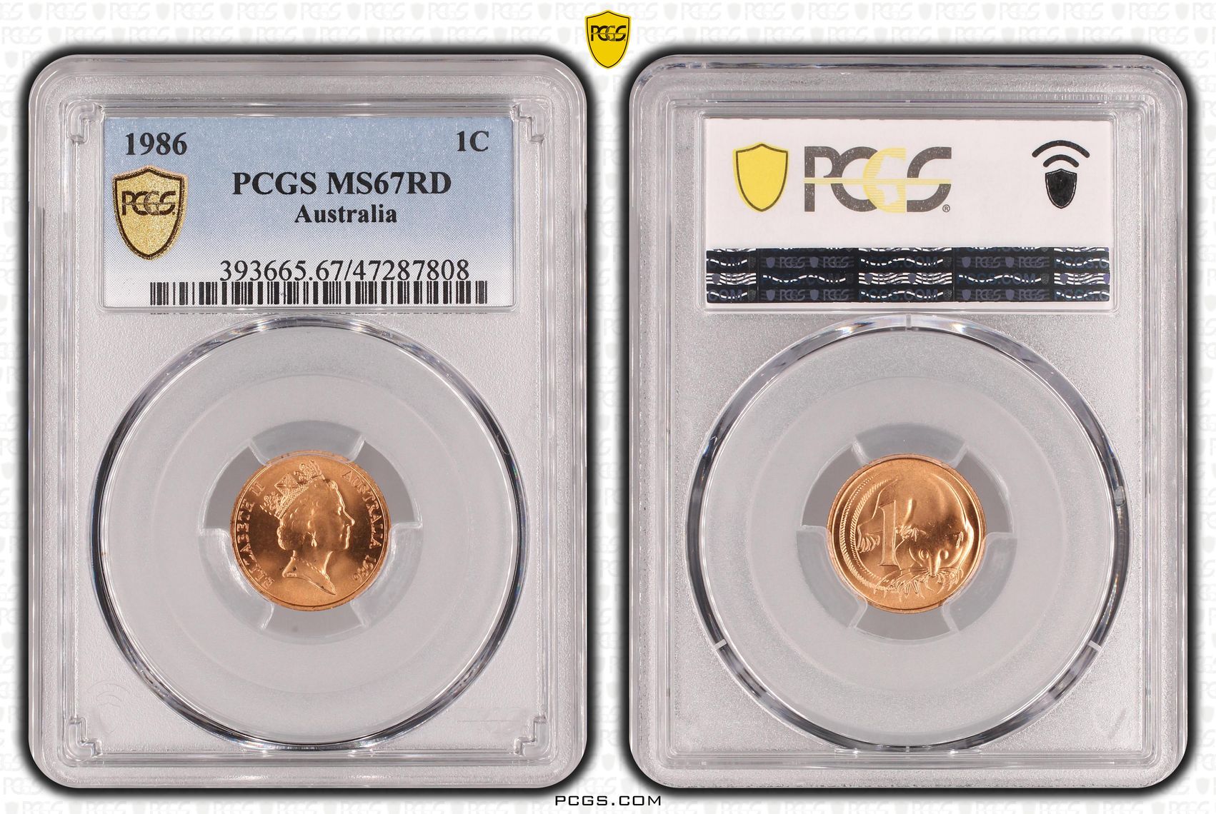 Elizabeth II, KM-78, One Cent, 1986, PCGS MS67RD