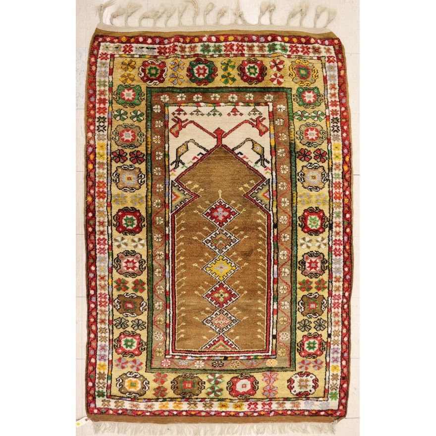 Semi Antique Turkish Milas Prayer Rug