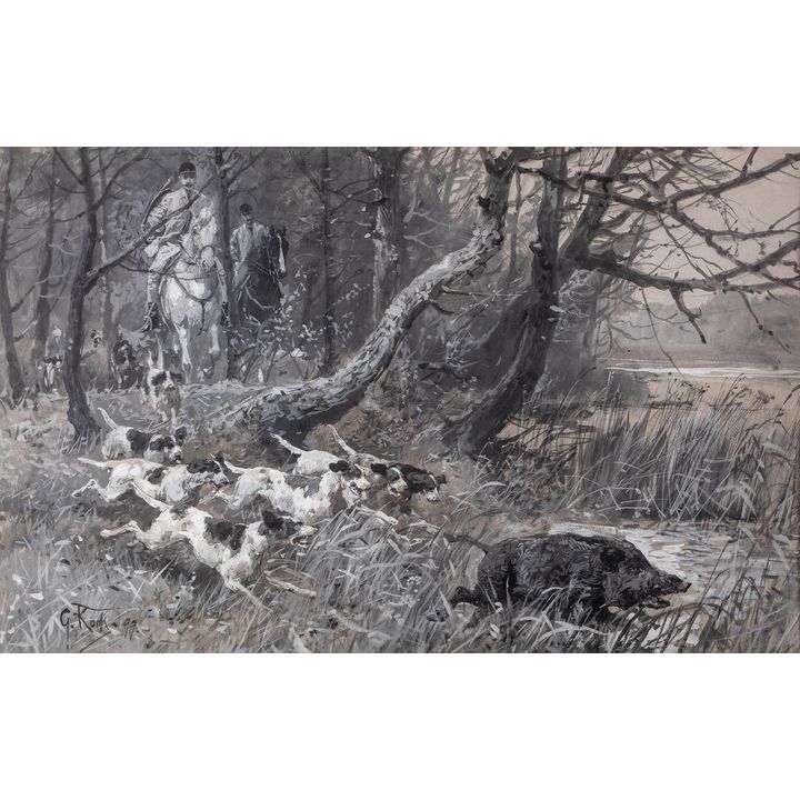 Georg Koch | Polowanie par force, 1899