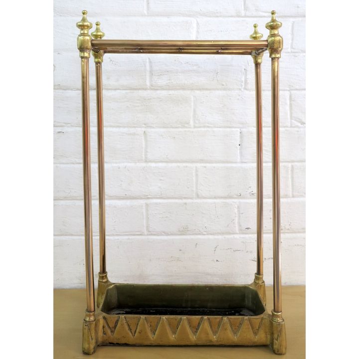 HEAVY BRASS AND COPPER UMBRELLA STAND