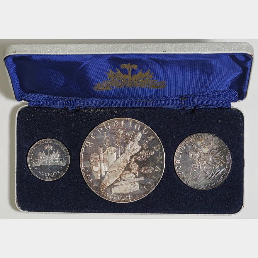ハイチ革命10周年　1967銘　銀貨セット　ケース付　コイン　硬貨　希少