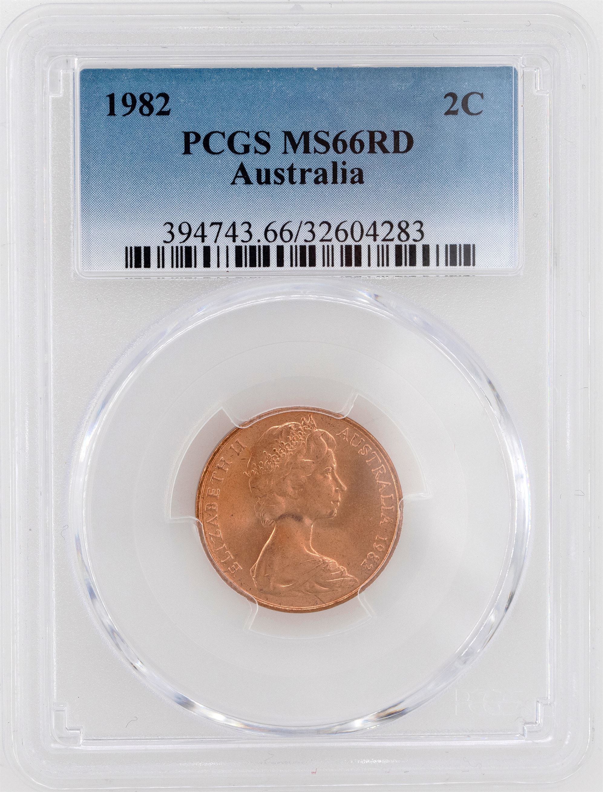1982 Australia Two Cent, 2c PCGS - MS66RD -283
