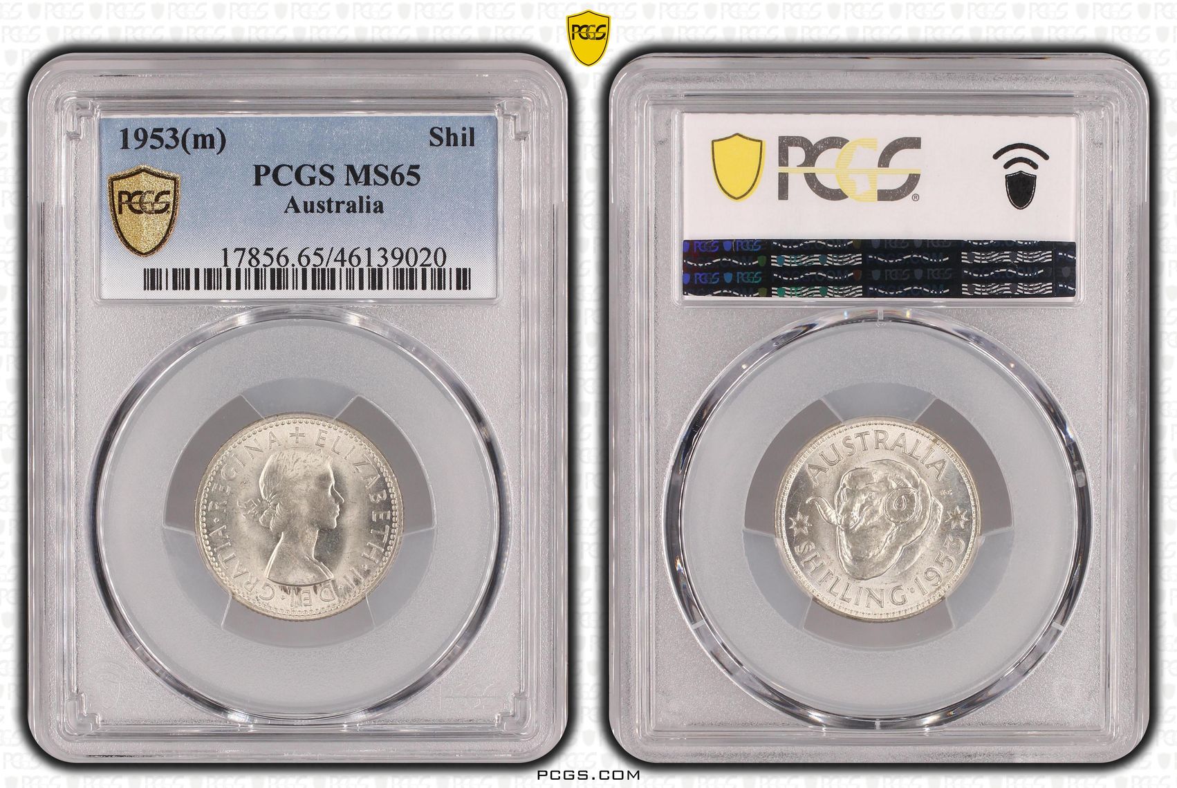 Elizabeth II, Shilling, 1953, MS 65
