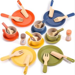 GAGAKU WOODEN PLAY KITCHEN ACCESSORIES,PRETEND PLAY WOODEN KITCHEN COOKING PLAYSET FOR KIDS TODDLERS WOODEN TOYS FOR 3 4 5 YEAR OL