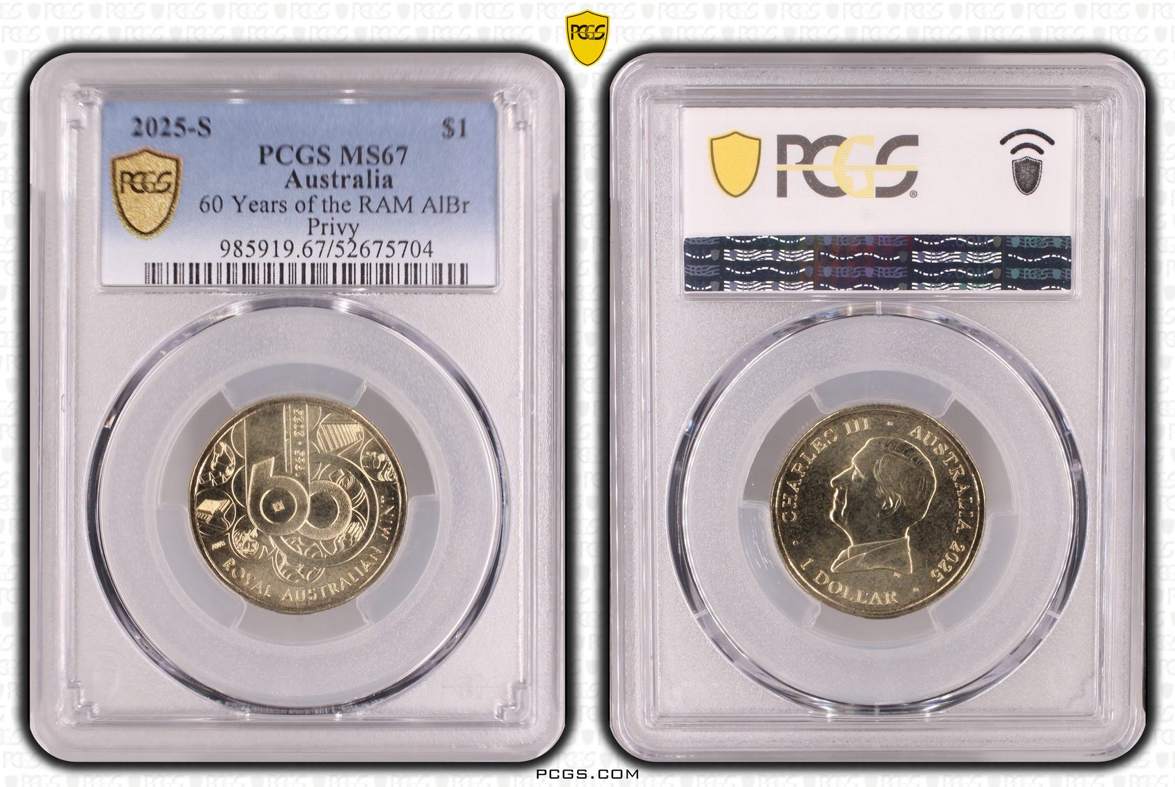 60 Years of the RAM AlBr Privy, One Dollar, 2025-S, PCGS MS67
