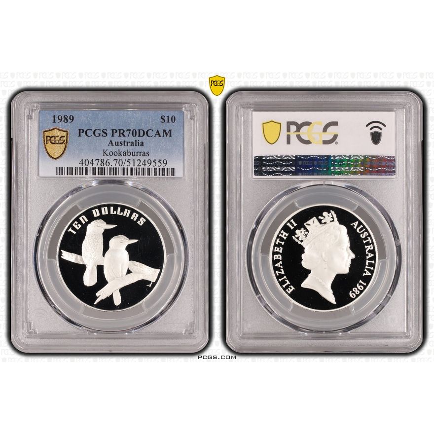 1989 Aus $10 Kookaburras PCGS PR70DCAM POP 12/0
