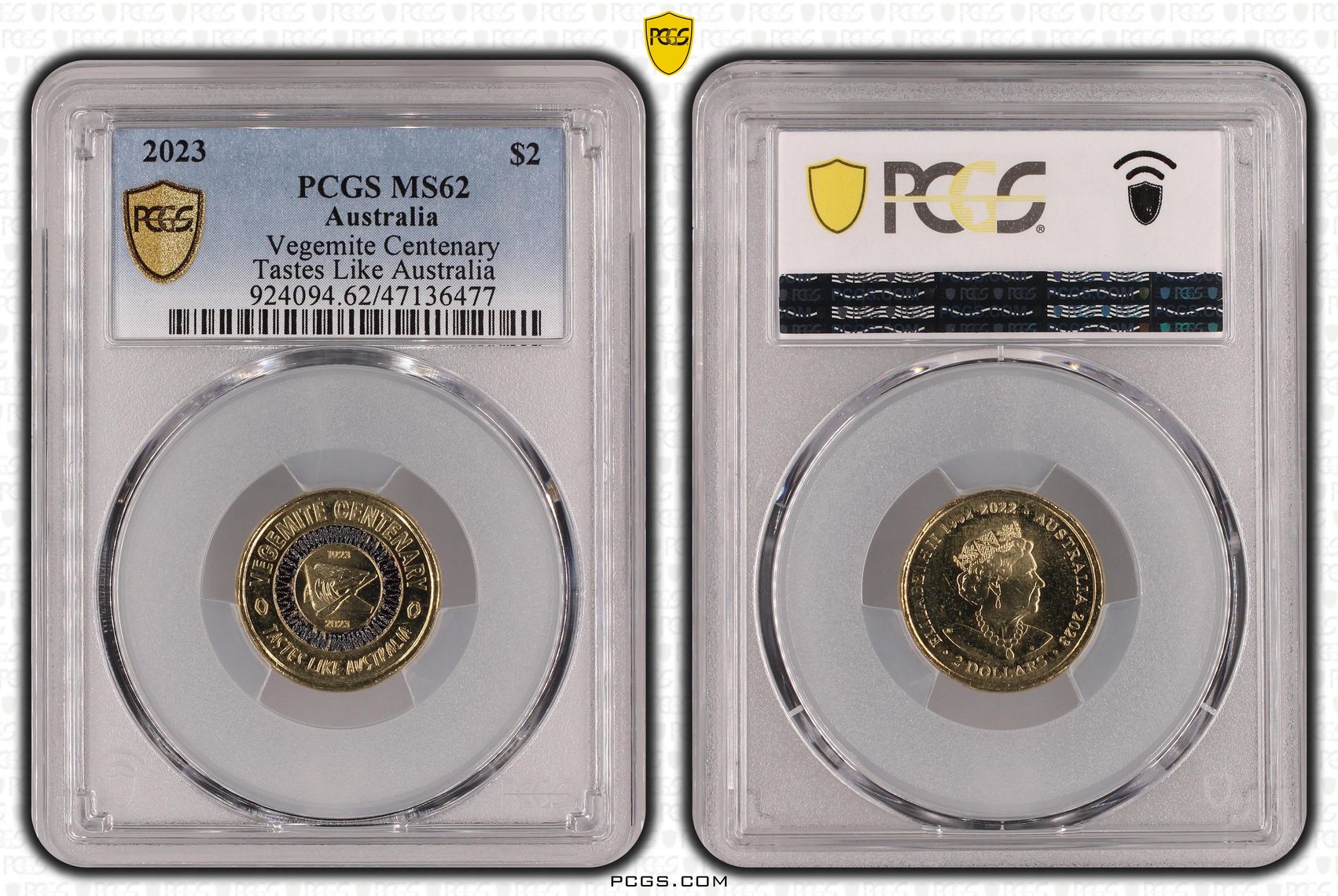 Elizabeth II, Vegemite Centenary, Two Dollar, 2023, PCGS MS62