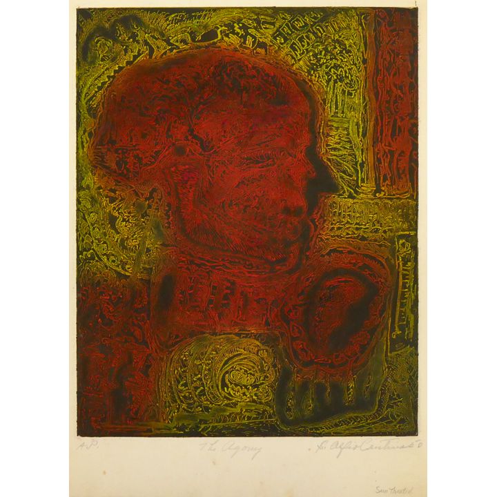 S. Alfio Cristina ''The Agony'' 1950 Aquatint Etching 17.5''x14.5'' Sheet