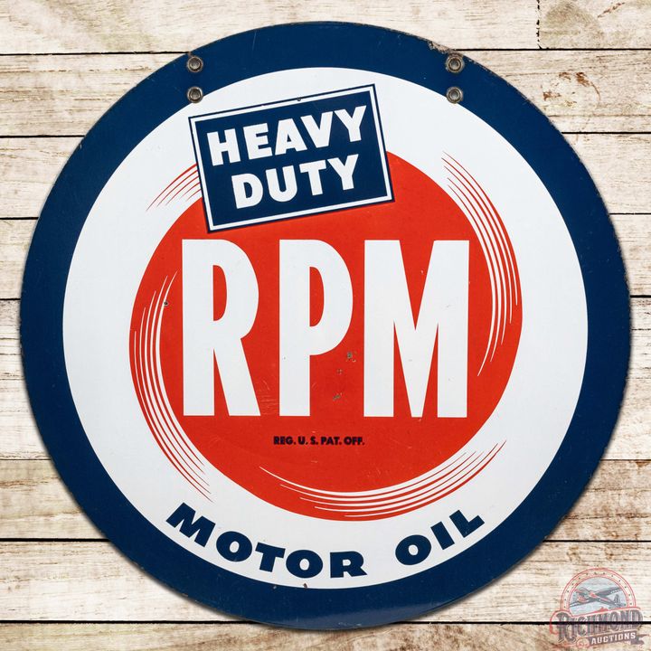 RPM Heavy Duty Motor Oil 33.5" DS Porcelain Sign