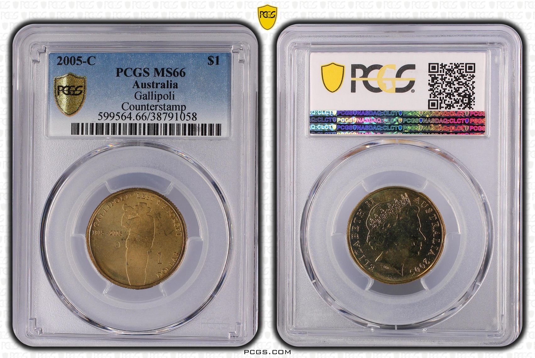 2005-C Australia One Dollar, $1 Gallipoli PCGS - MS66 -058