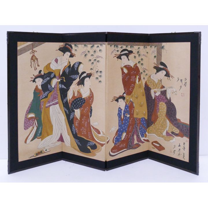 Japanese 4 Panel Geishas Screen- 36x68''