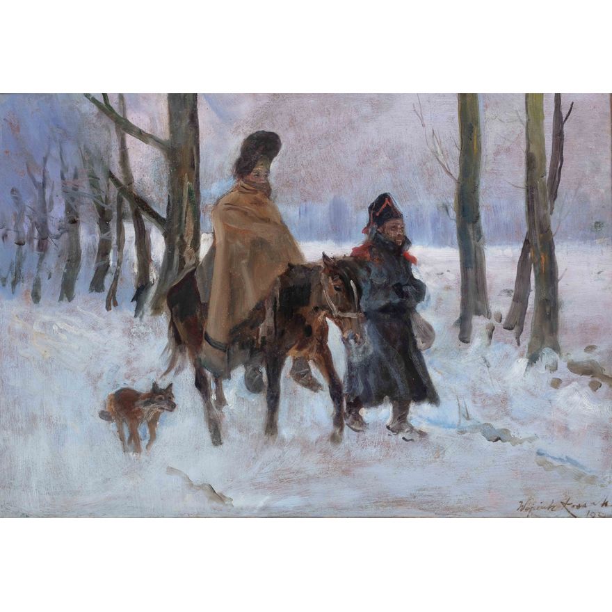 Wojciech Kossak | Odwrót spod Moskwy, 1929 r.