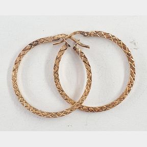 9CT GOLD PLATED STERLING SILVER HOOP EARRINGS - 51929/10140