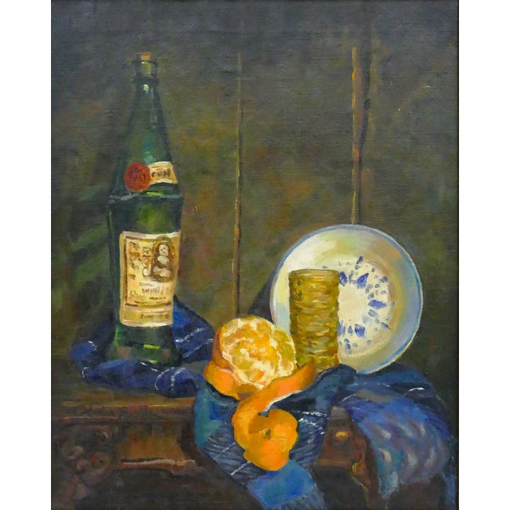 Xavier Barile ''Table Still Life'' Oil on Canvas Framed 22.5''x18.5''