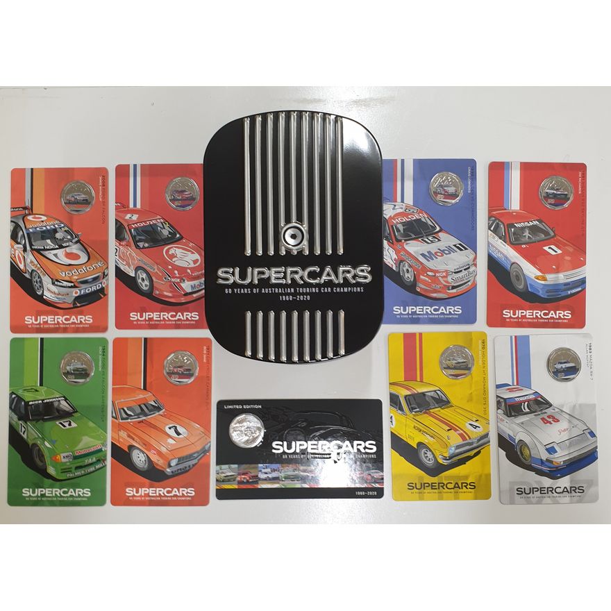 Supercars Carded Coin Collection & Tin