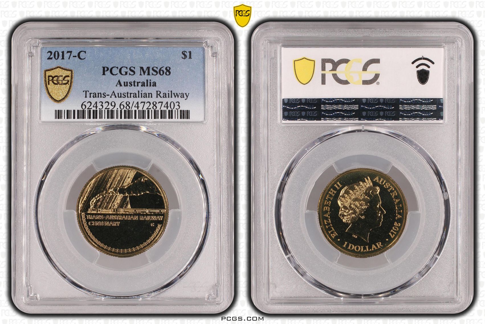 Elizabeth II, Trans-Australian Railway , One Dollar, 2017-C, PCGS MS68