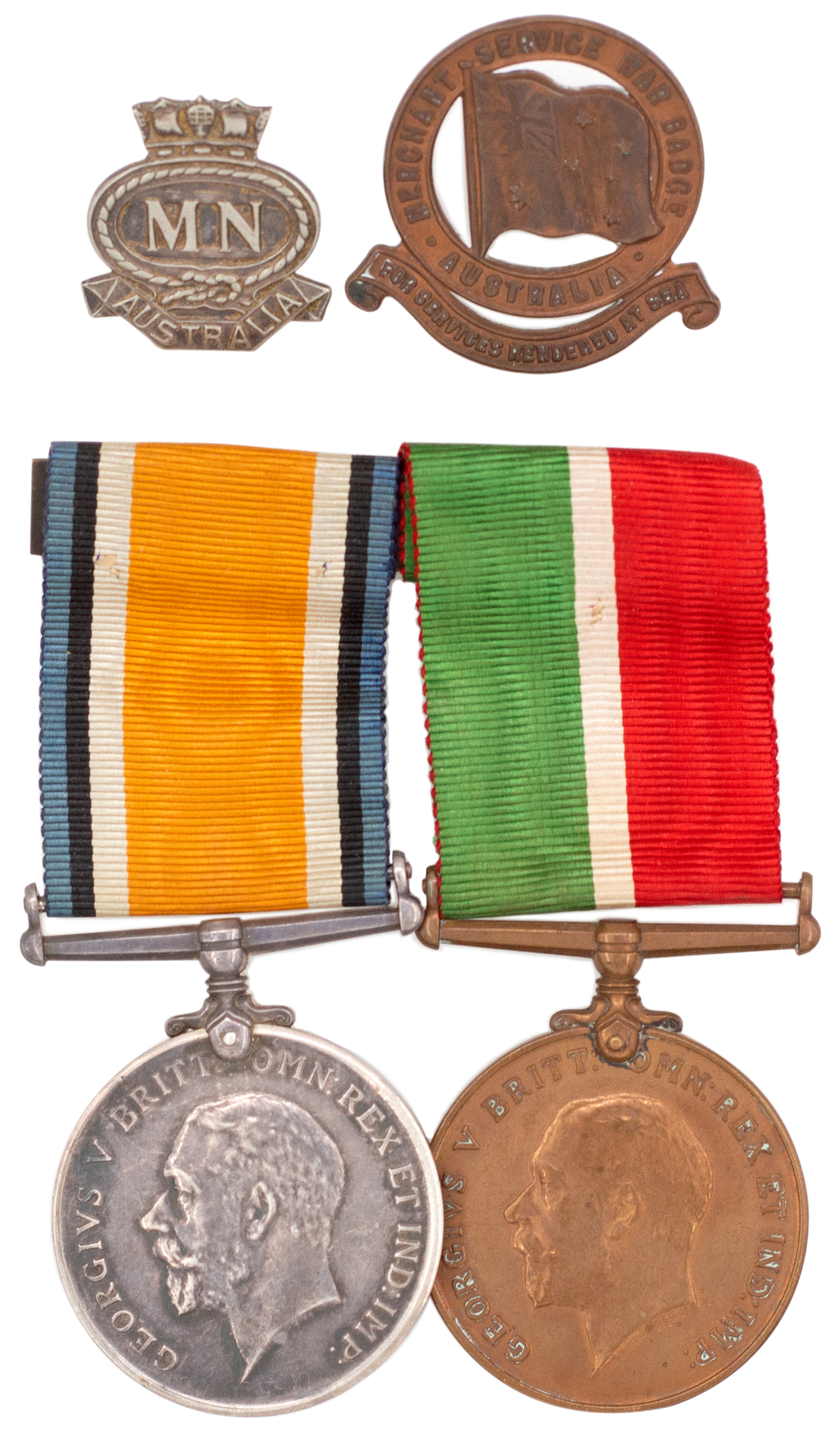 Australian Merchant Navy, WWI Pair, 1914 - 1918, EF
