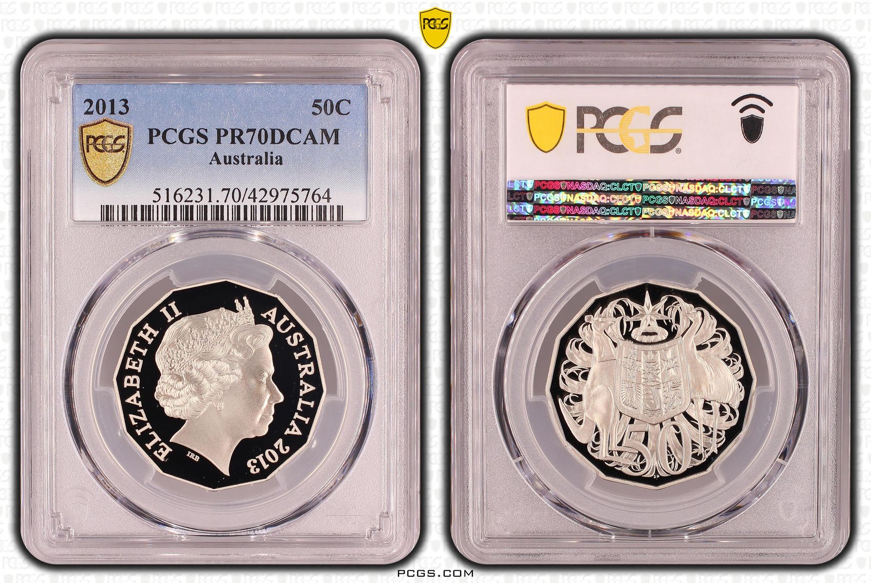 Elizabeth II, Fifty Cent, PR70DCAM , 2013 PCGS POP - 57/0