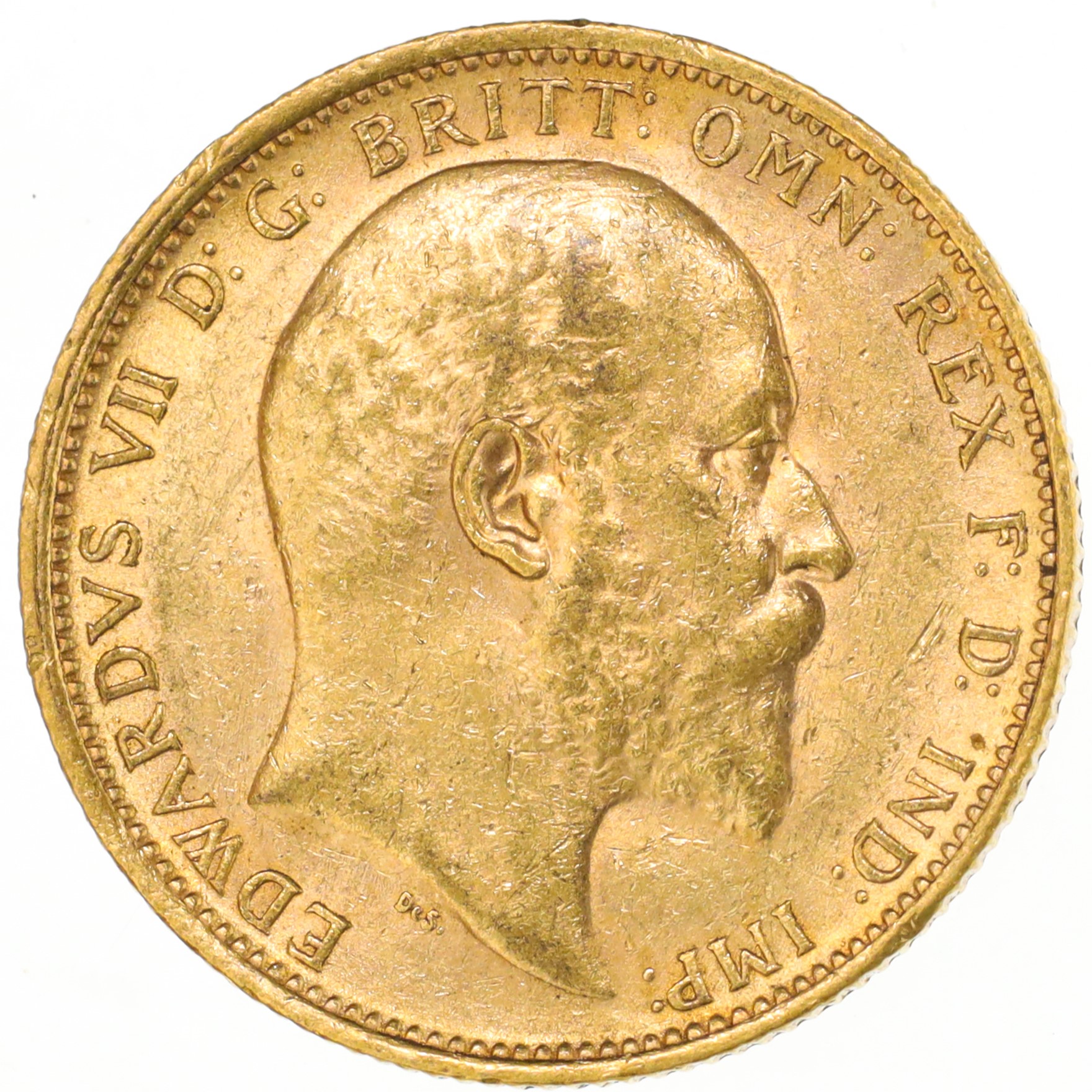 英国オーストラリア1908年エドワード7世 ハーフソブリン 金貨 - 旧貨幣 ...
