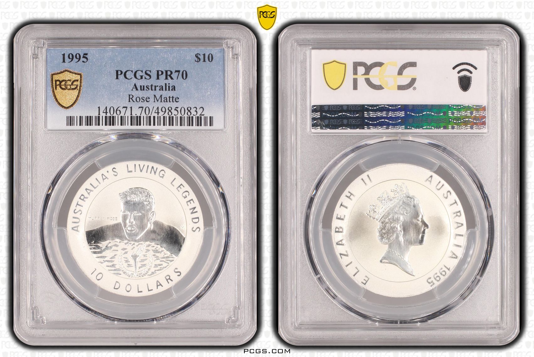 Rose Matte POP 7/0, Ten Dollar, 1995, PCGS PR70