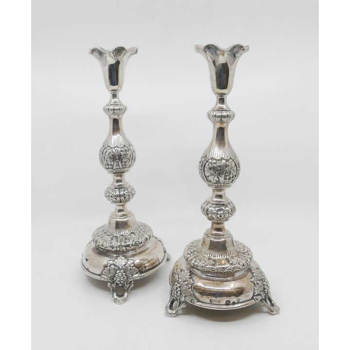 Pair Jan Pogorzelski Polish 84 Silver Candlesticks