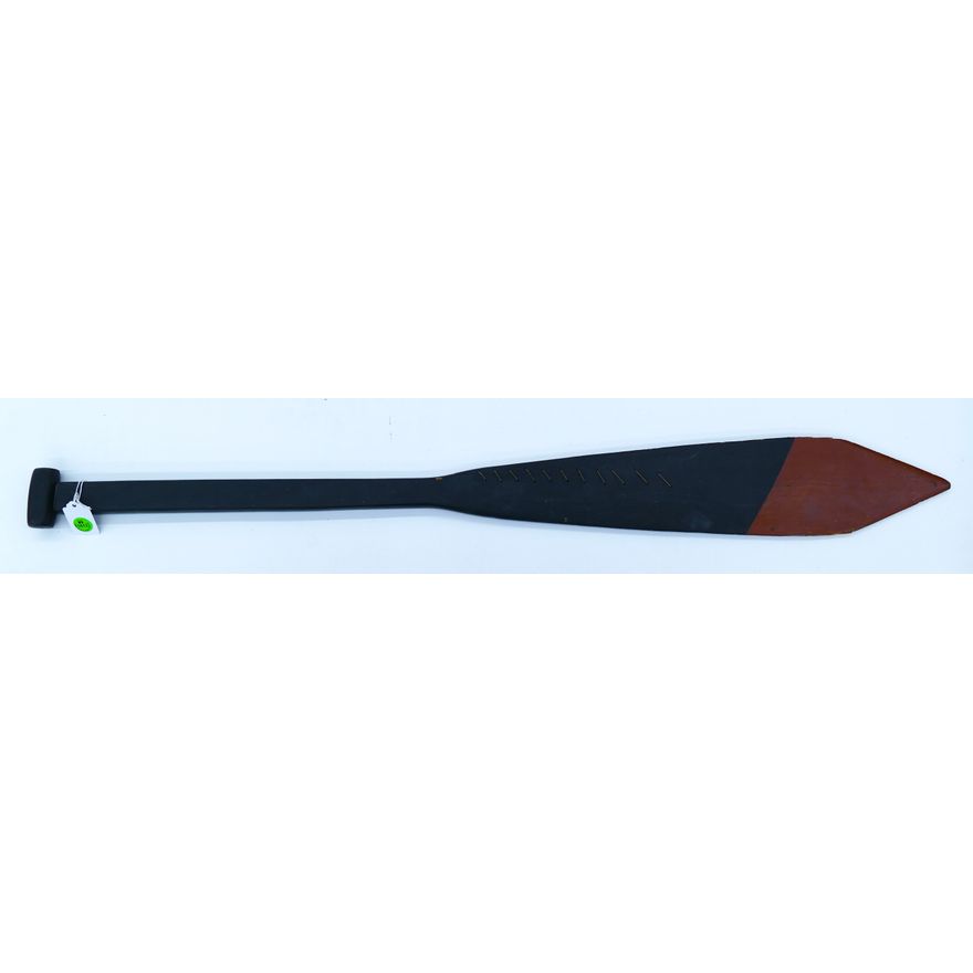 Old Haida NW Coast Painted Canoe Paddle 37'' - Old stitch repair
