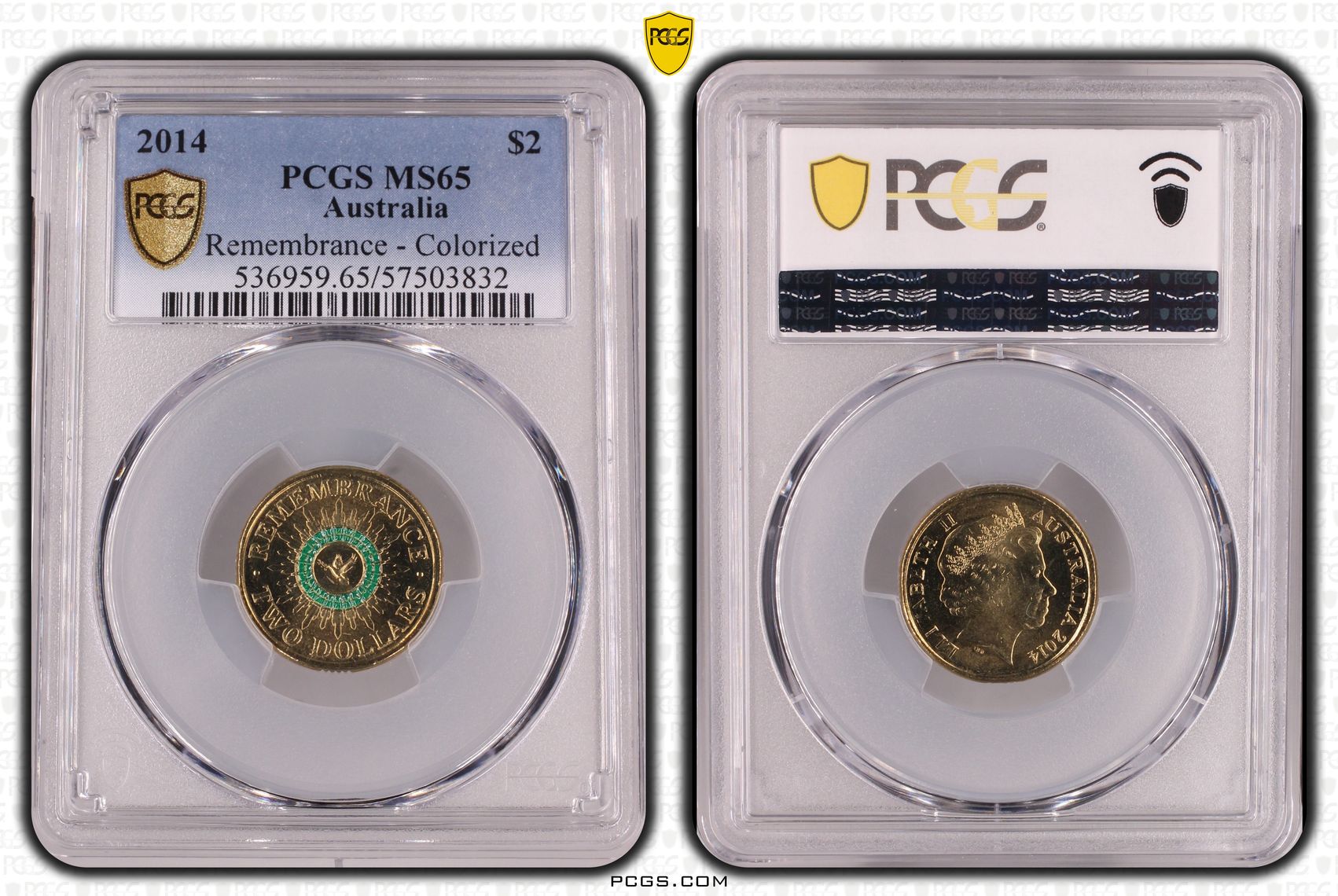 337 · Remembrance - Colourised, Two Dollar, 2014,  MS65