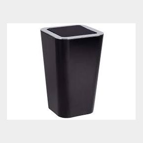 Wenko - Swing Cover Bin - Candy Range - Black - 6l - | Bar 9902059821470 - 51745/2142 SN B2 (S11)