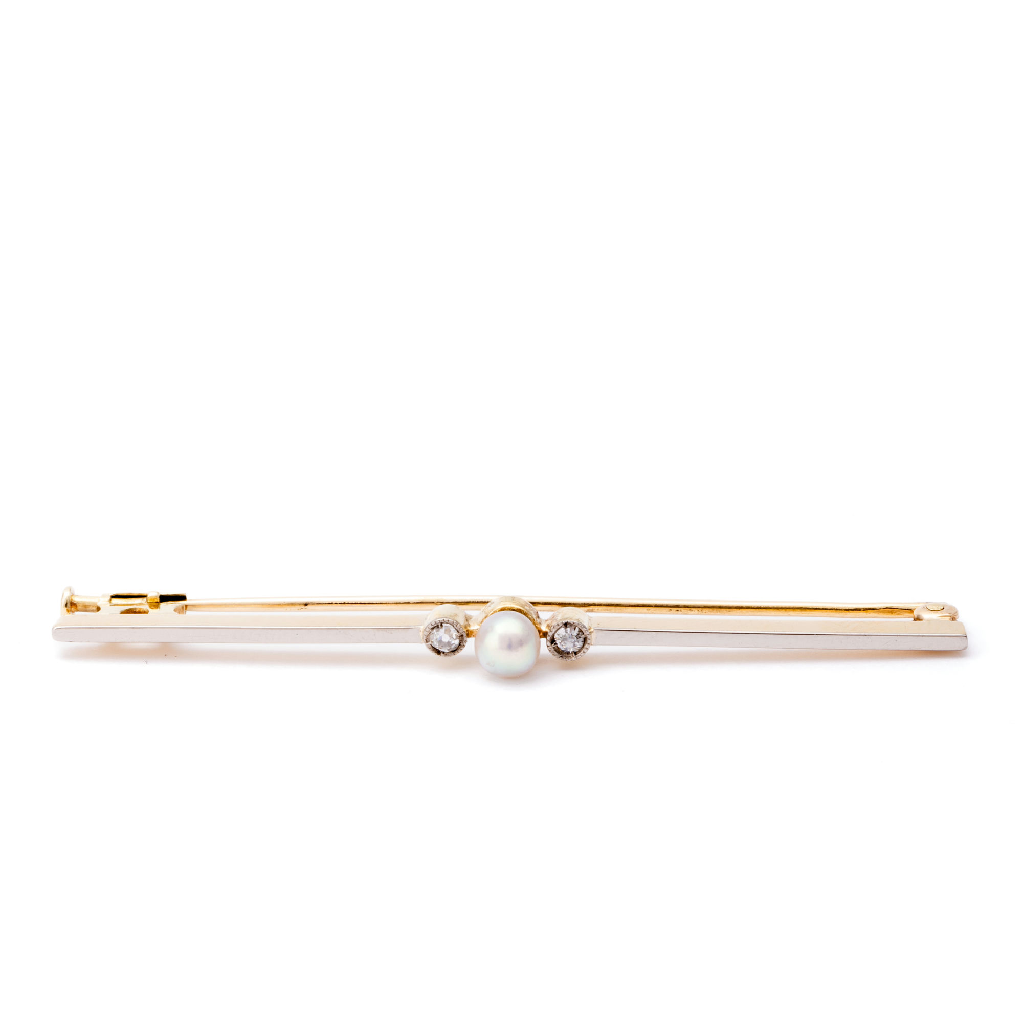 Pearl & Diamond Antique Brooch 9ct Gold,