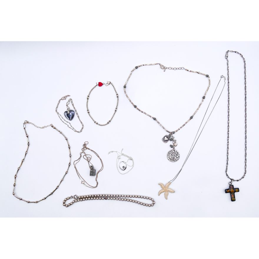Box Sterling Modern Pendant Necklaces - 102 Grams TW