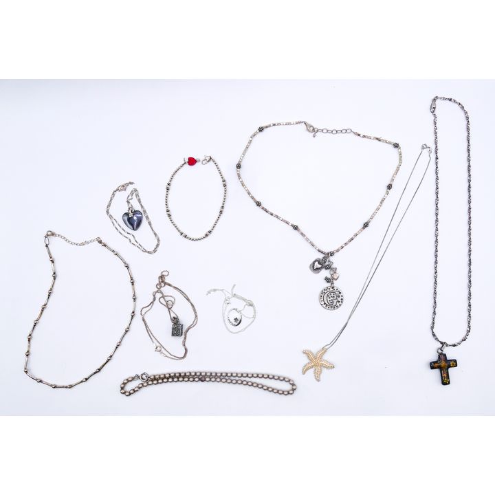 Box Sterling Modern Pendant Necklaces - 102 Grams TW