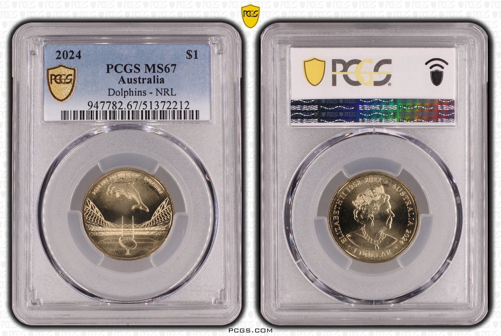 Dolphins - NRL, One Dollar, 2024, PCGS MS67