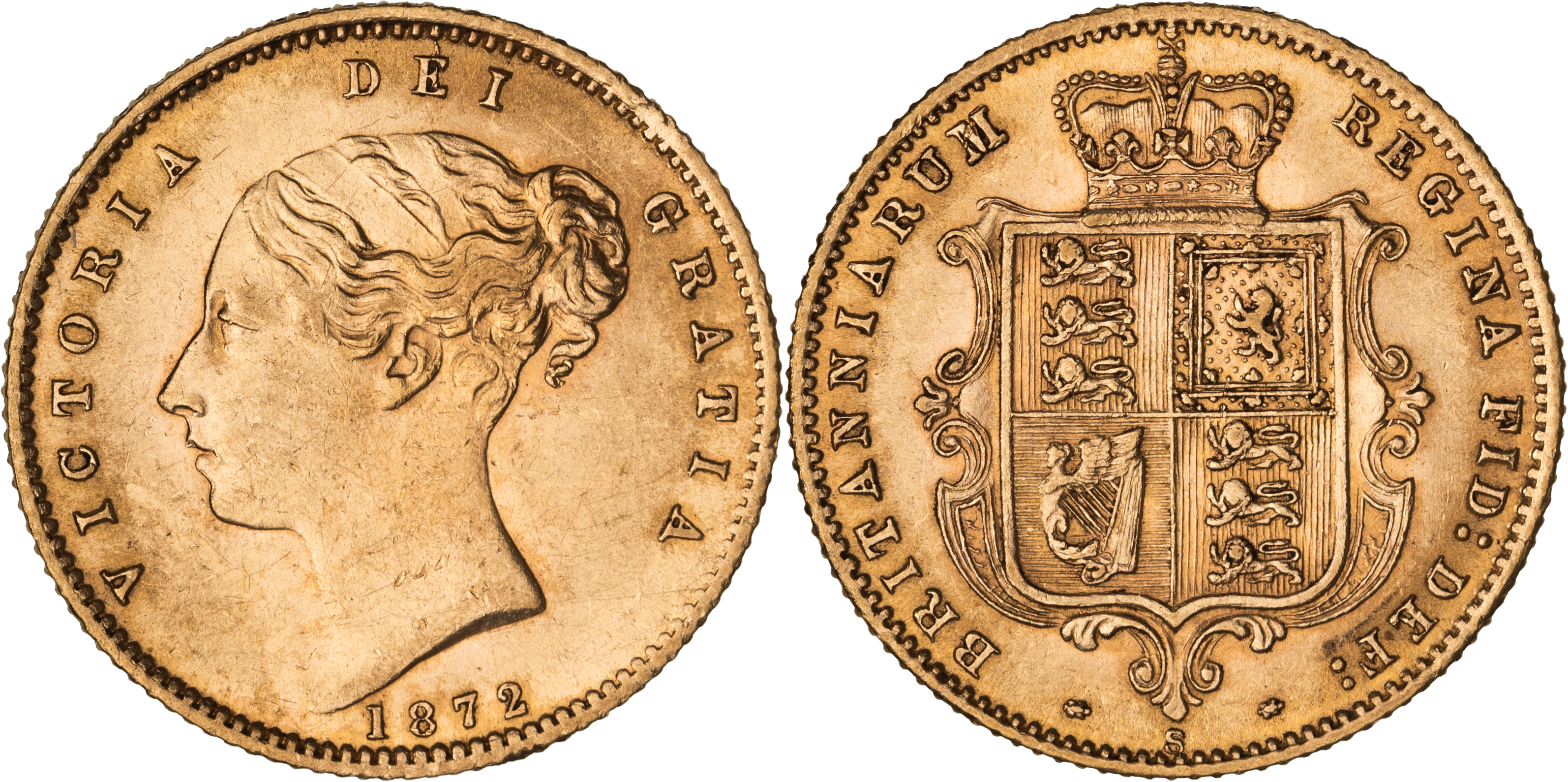 Victoria, Half Sovereign, 1872-S, PCGS AU58