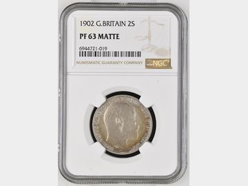 1902 EDWARD VII MATTE PROOF SILVER FLORIN PF63