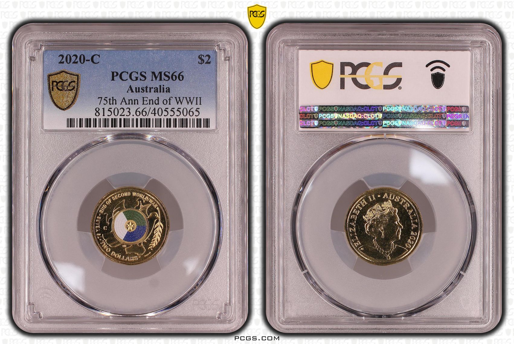 75th Ann End of WWII Colorized, Two Dollar, 2020-C, PCGS MS66