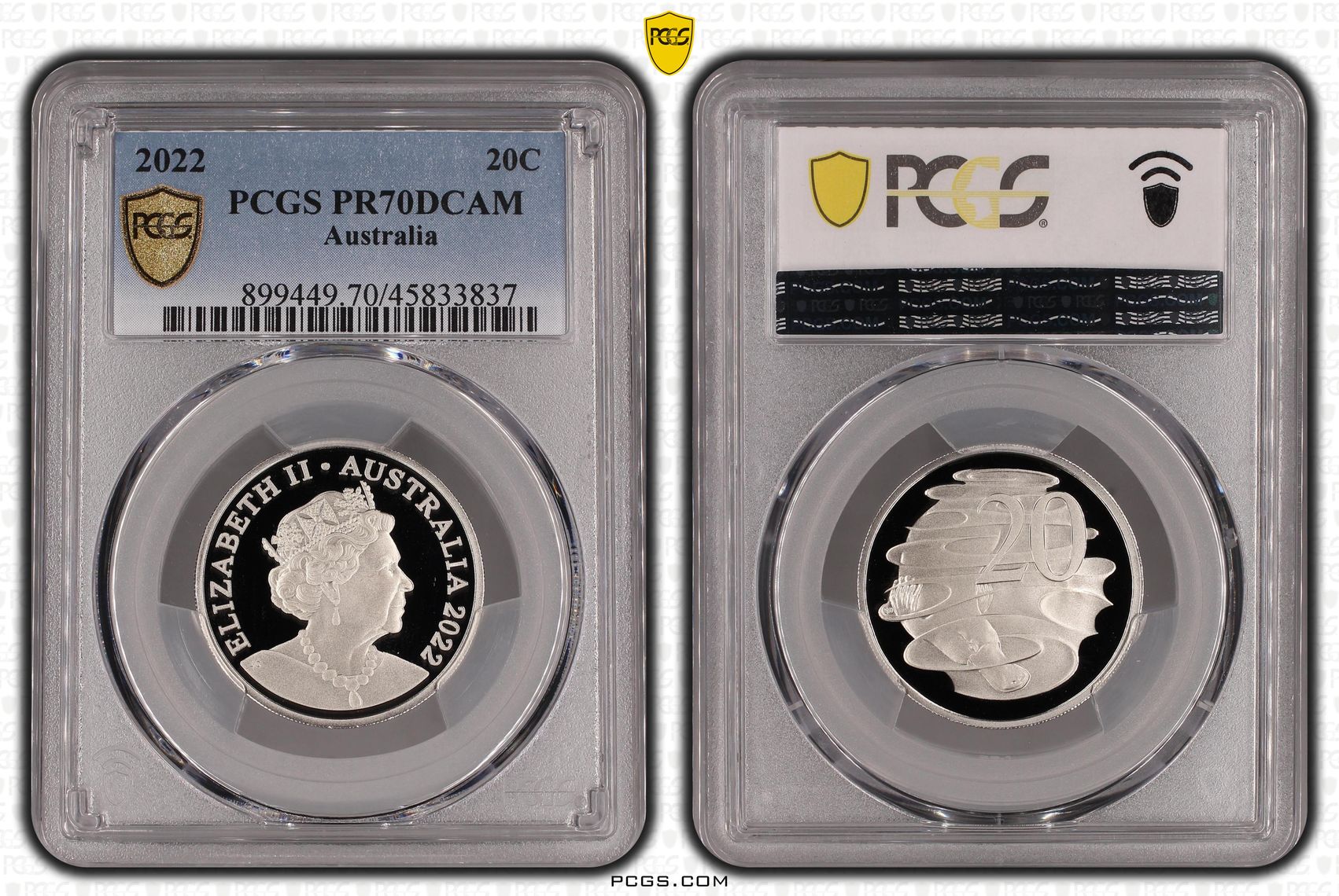 Twenty Cent, 2022, PCGS PR70DCAM