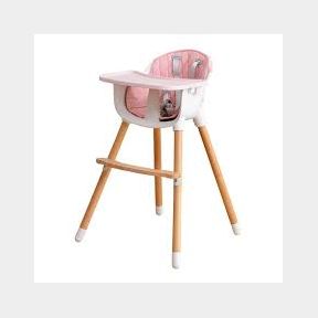 Adjustable Wooden Legged Baby High Chair Pink |