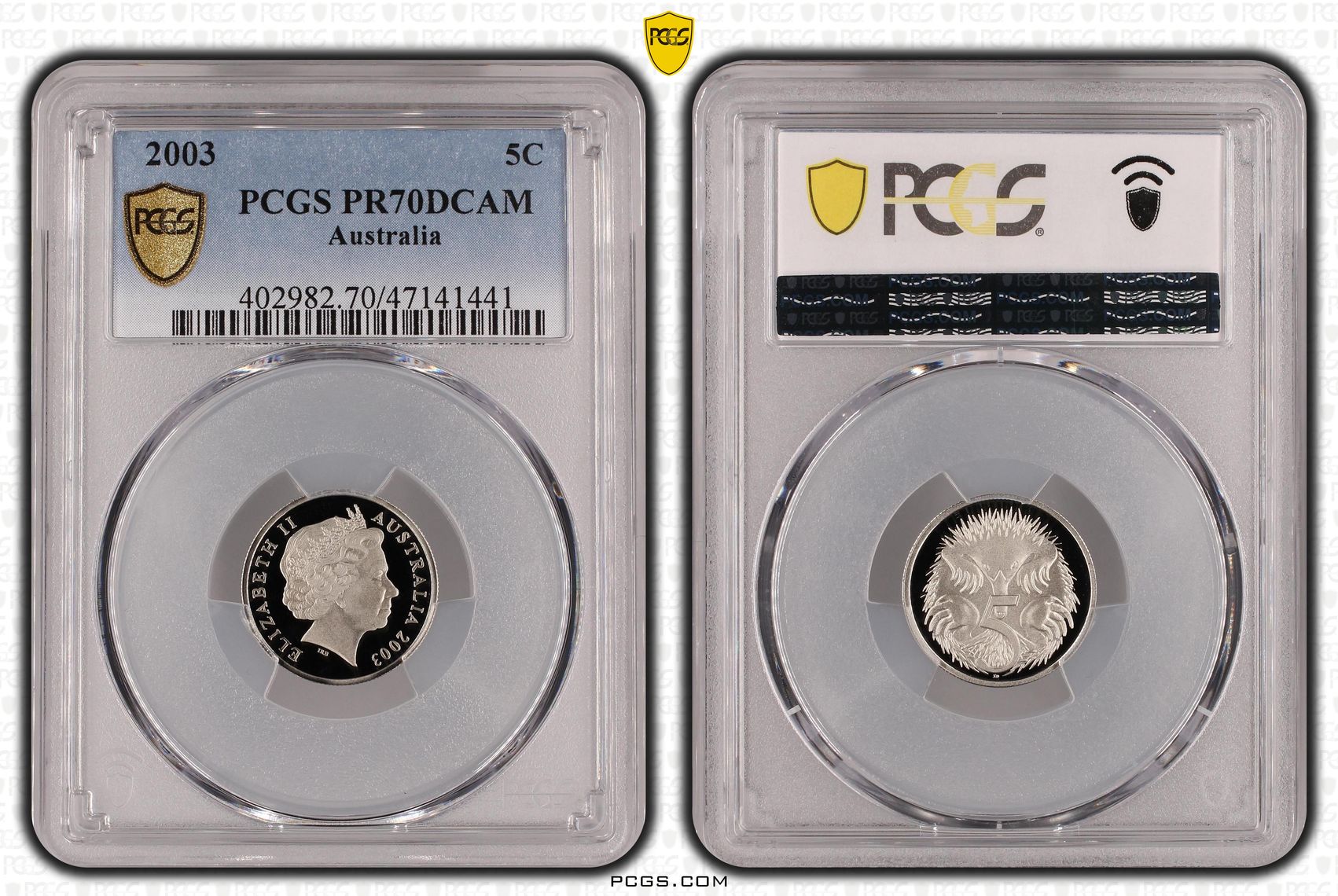 Elizabeth II, Five Cent, 2003, PCGS PR70DCAM