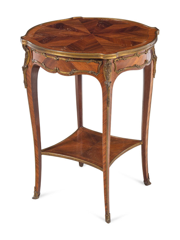 A Louis XV Style Gilt Bronze Mounted Kingwood Guéridon