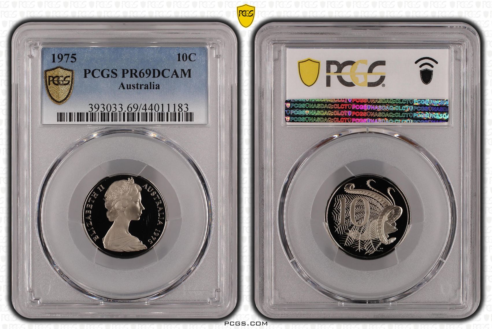 , Ten Cent, 1975, Pcgs Pr69dcam