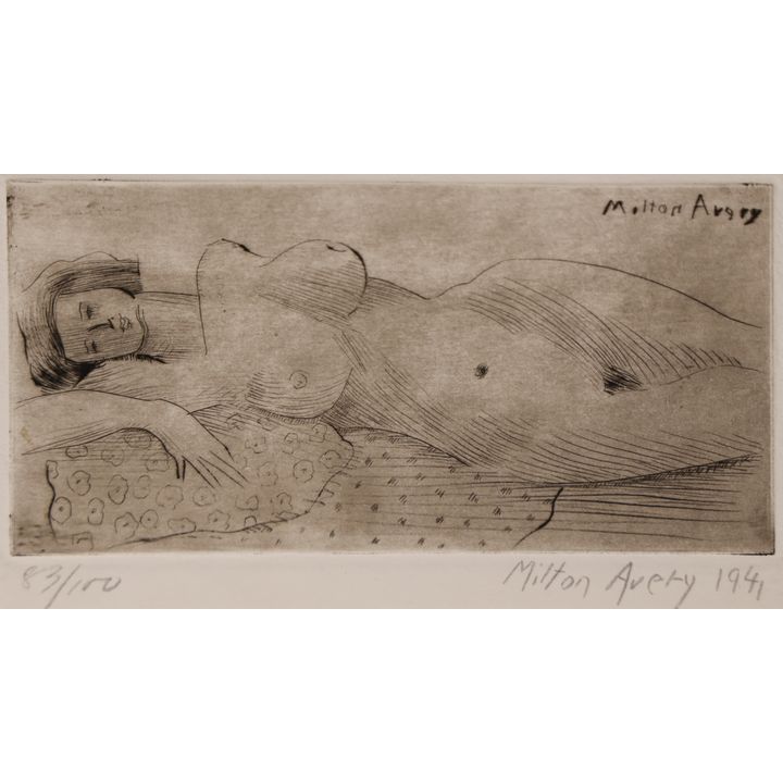 Milton Avery ''Reclining Nude'' 1941 Drypoint Etching