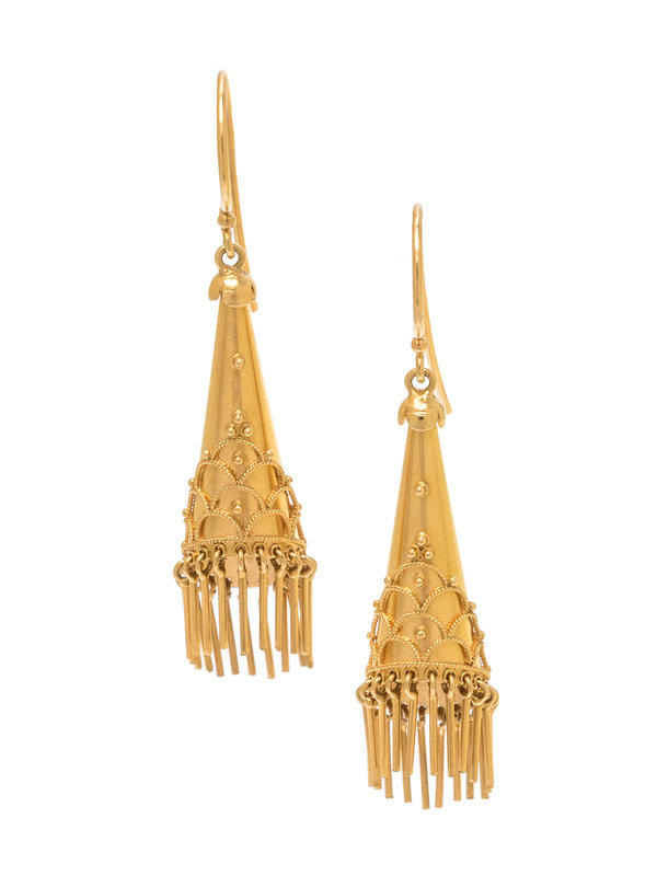 CASTELLANI, YELLOW GOLD EARRINGS