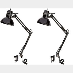 (2) 32 IN ELECTRIC DESK LAMP METAL SWING BLACK