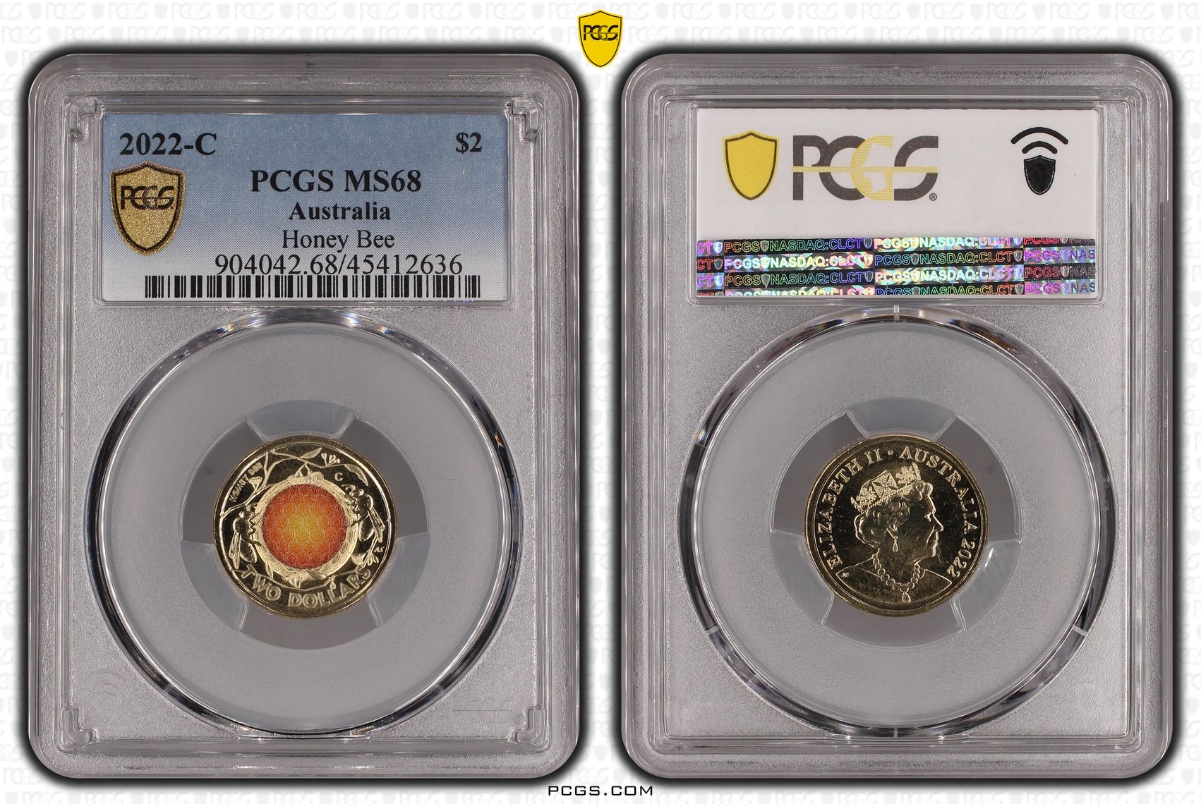 Honey Bee Colorized, Two Dollar, 2022-C, PCGS MS68