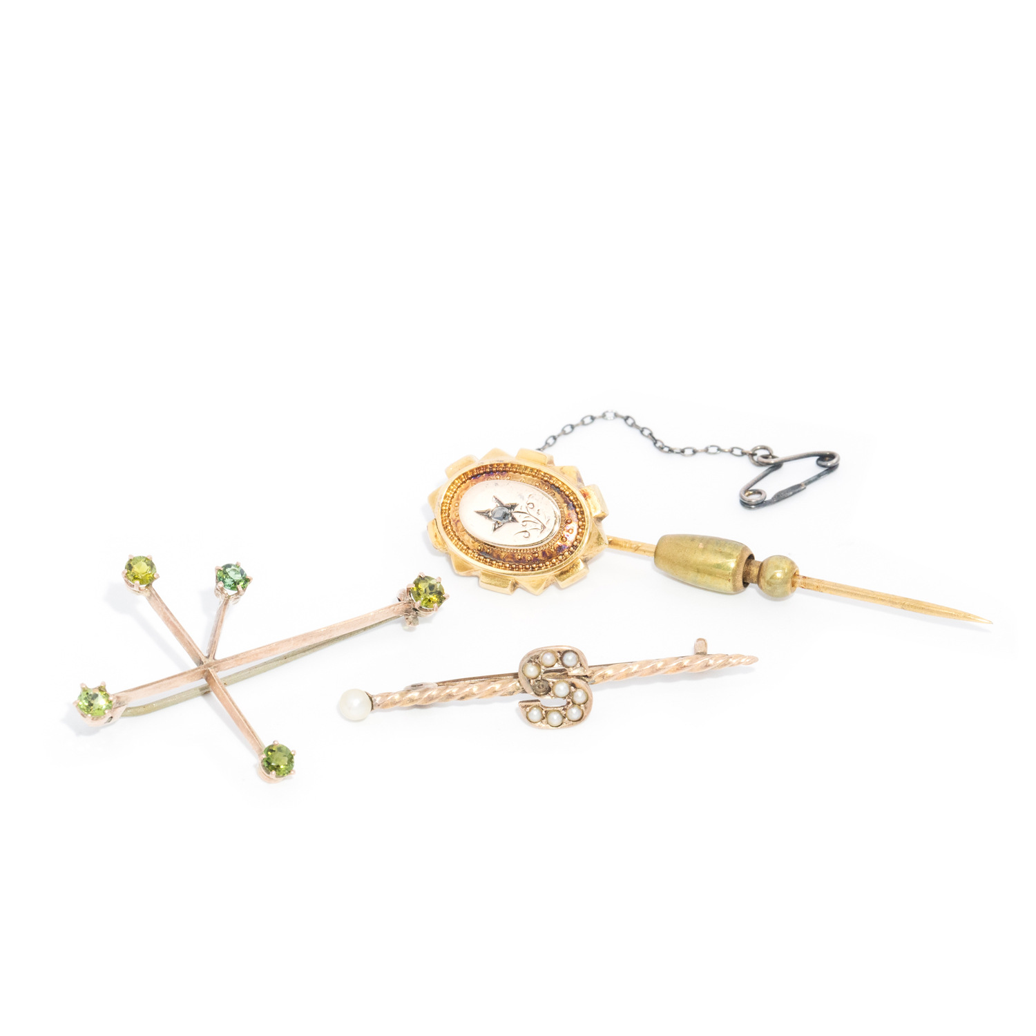 2 Brooches and One Stickpin