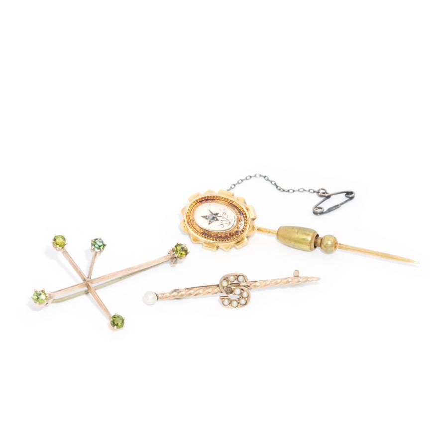 2 Brooches and One Stickpin