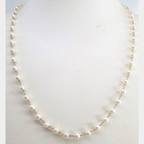 55 PETITE PEARLS IN YELLOW GOLD PEARL NECKLACE - 51543/91